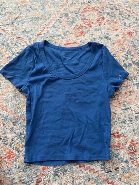 Classic Scoop Neck Short Sleeve Top - Royal Blue